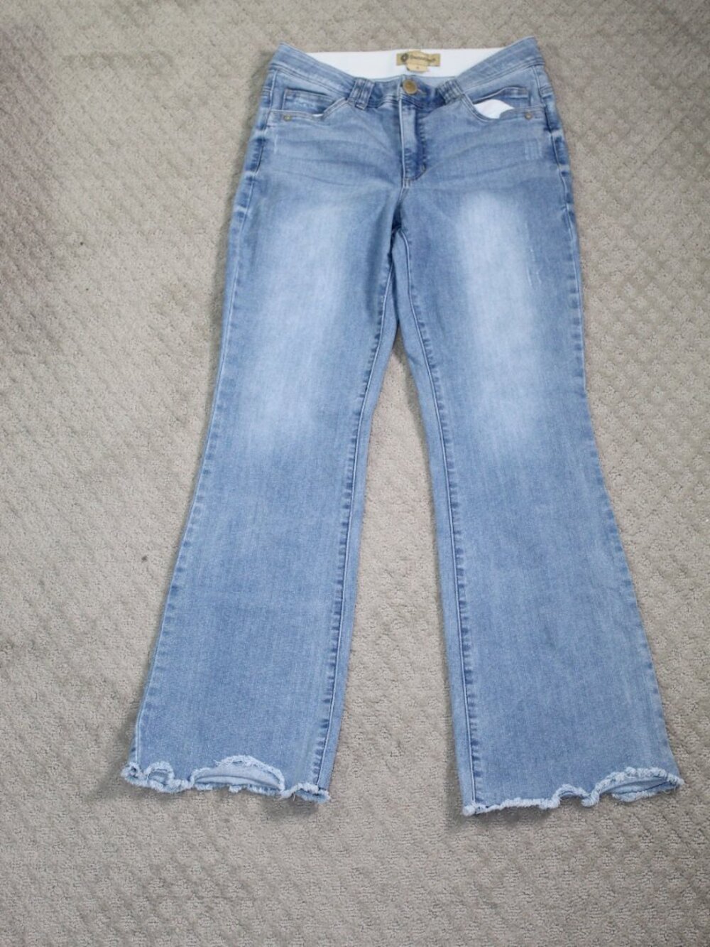 Democracy Jeans Women 8 Ab Technology Wide Leg Stretch Denim Pants Distressed